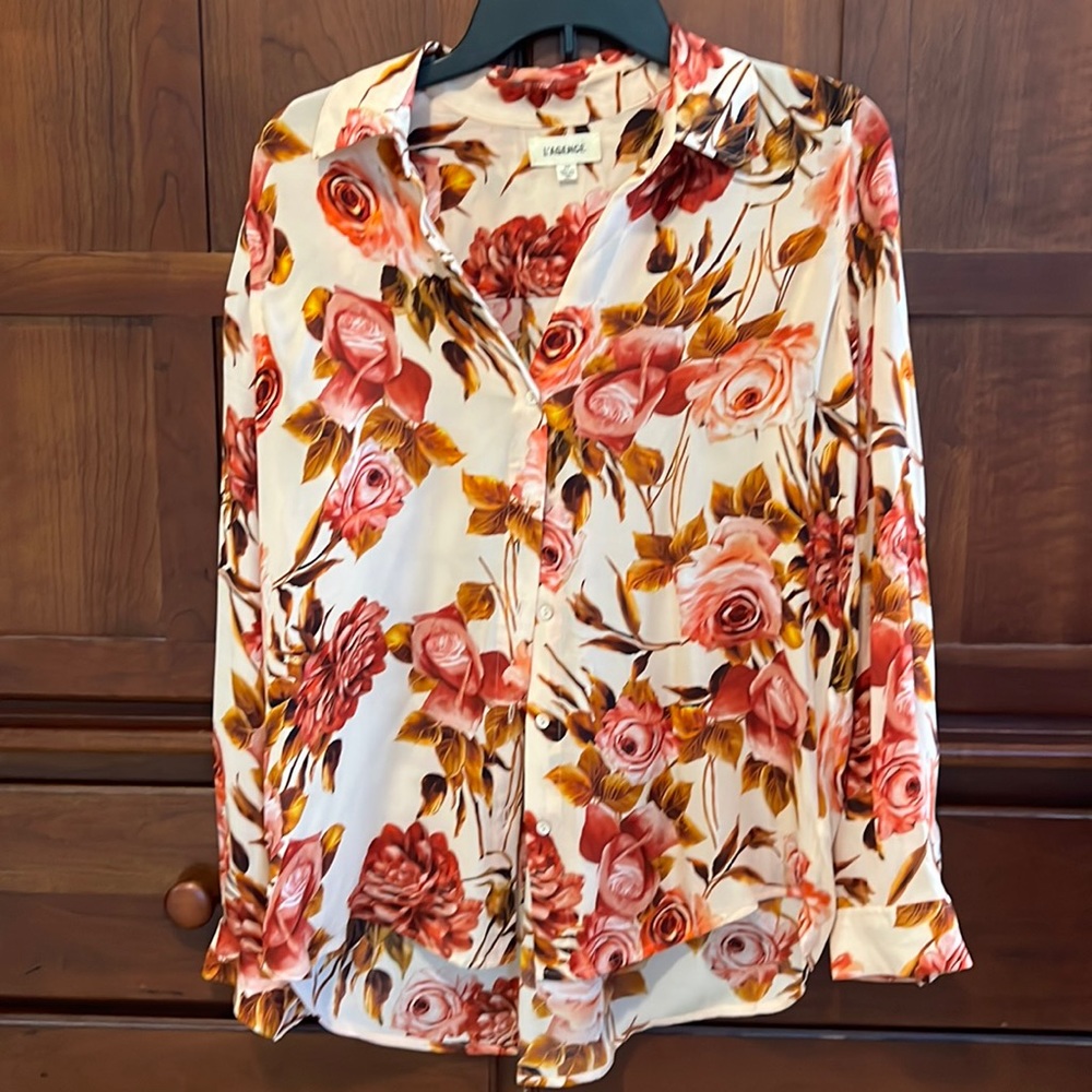 L'agence flower pink blouse